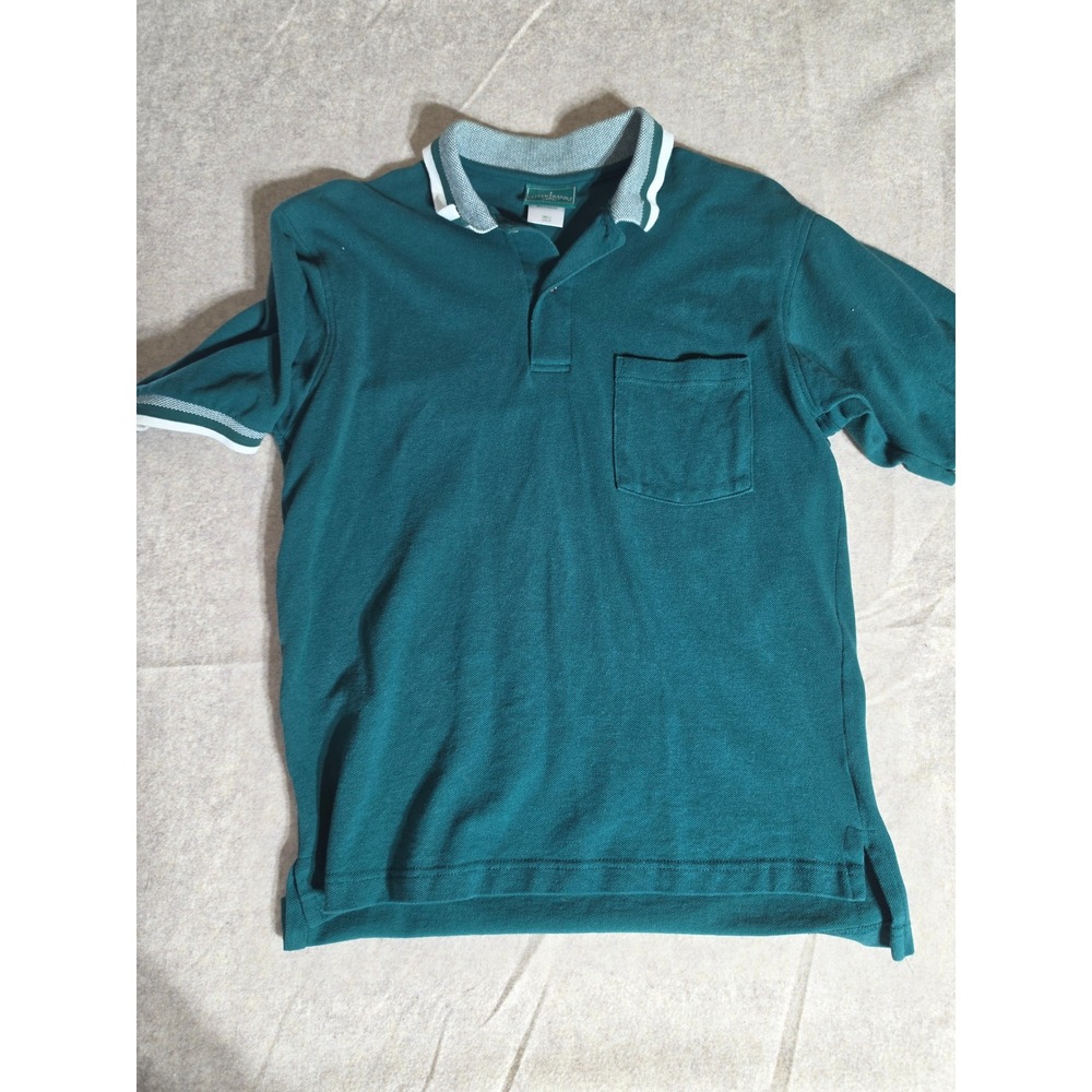 Outer Banks Mens Small Polo Shirt Forest Green Short Sleeve Pique Pocket Top‎